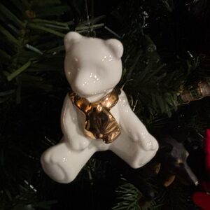 Department 56 White Bear with Gold Accents